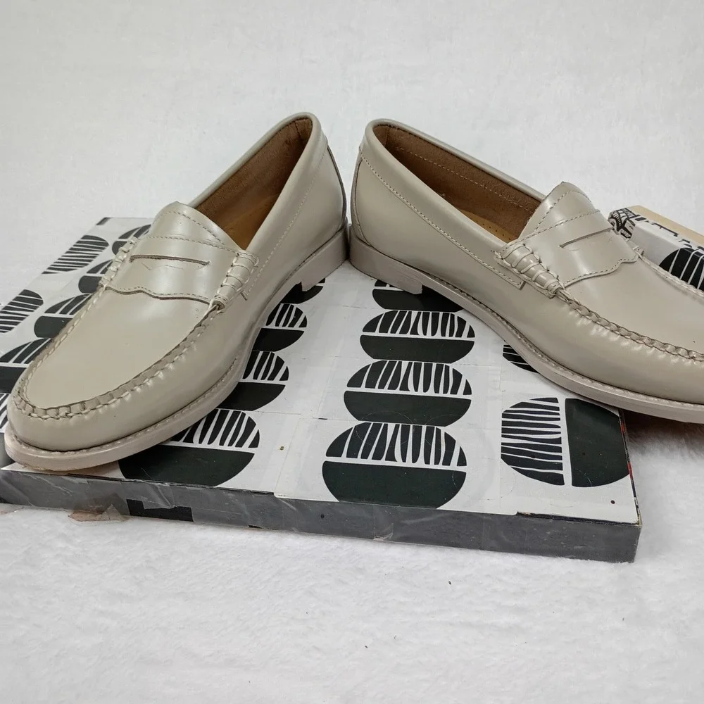 GH Bass Whitney Weejuns Womens Penny Loafers Sand Leather 9.5M BAX4W945 - Picture 6 of 8